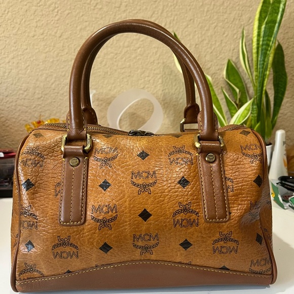 MCM SMALL COGNAC VISETOS HANDBAG - Picture 14 of 16